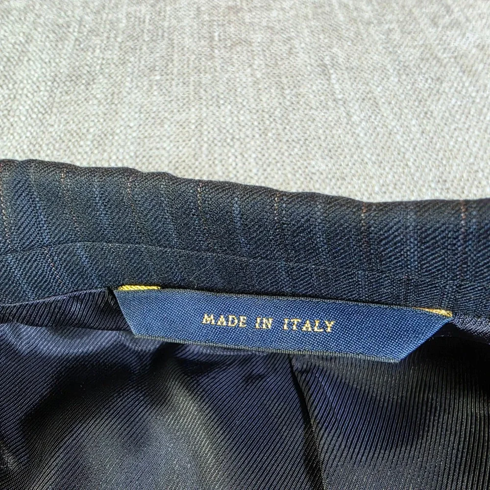 Brooks Brothers Regent Loro Piana Blazer Mens 44R Navy Blue Pinstripe 1818‎ Wool